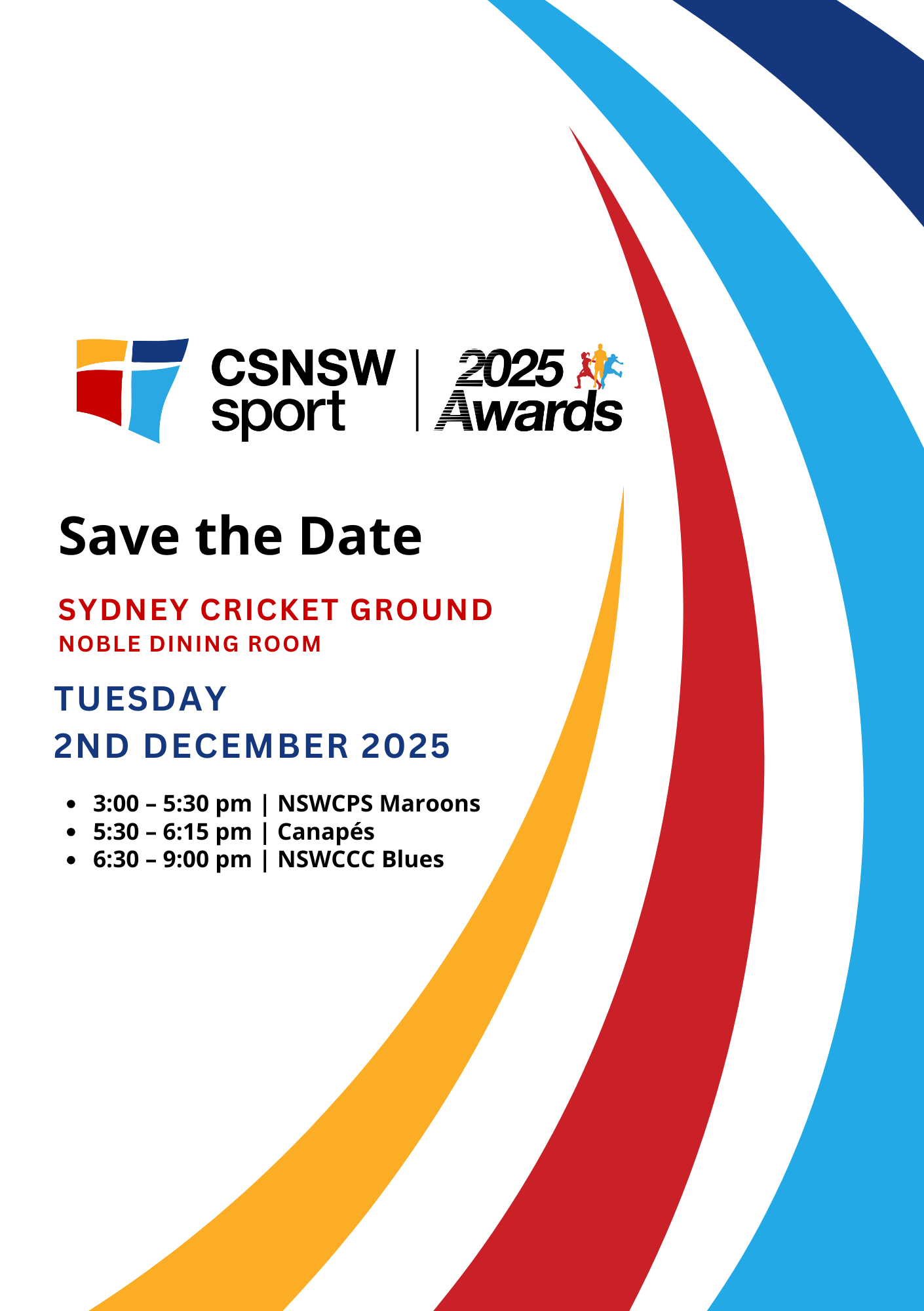 CSNSW Sports Awards Save the Date
